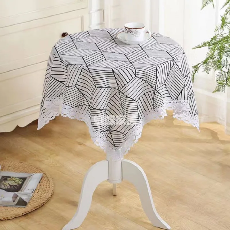 2025 Cotton and Linen Blended Square Tablecloth, Waterproof and Stain-Proof, Disposable, High-End