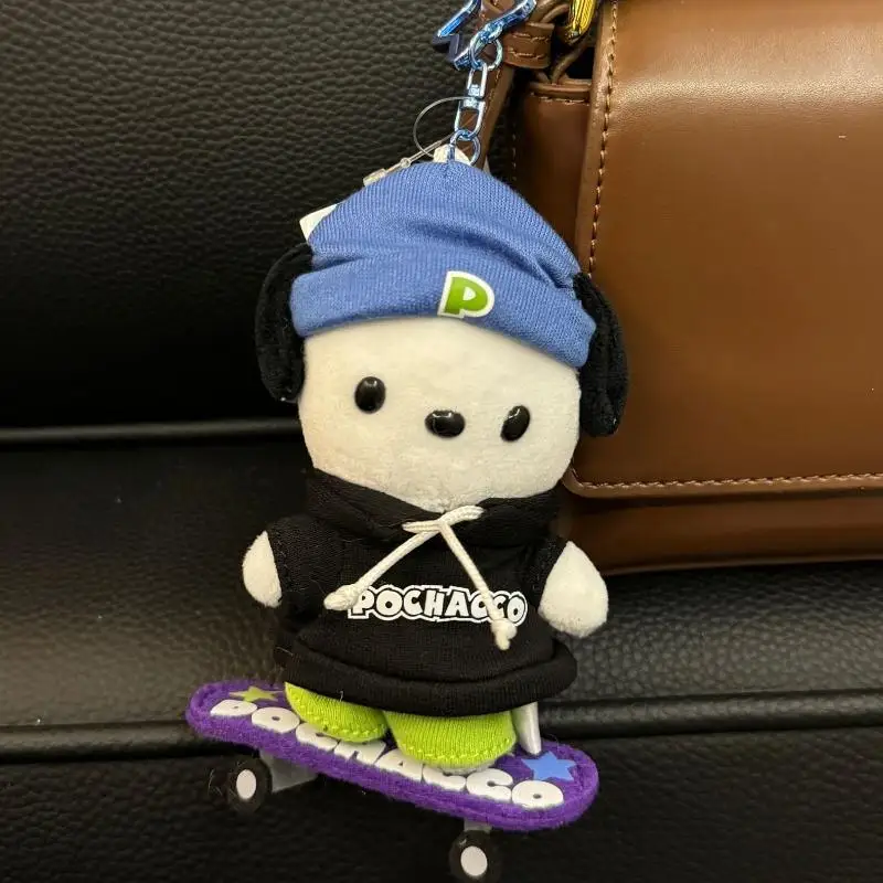 2025 neue Cartoon Roller Hallo Kitty Tasche Anhänger Kuromi Pochacco Plüsch Puppe Schlüsselbund Mädchen Rucksack Reißverschluss Plüsch Dekoration Geschenke