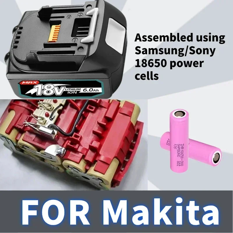 Battery 18v for makita BL1860 BL1850B BL1850 BL1840 BL1830 screwdriver battery & charger 18v Replacement Power Tool Batteries.