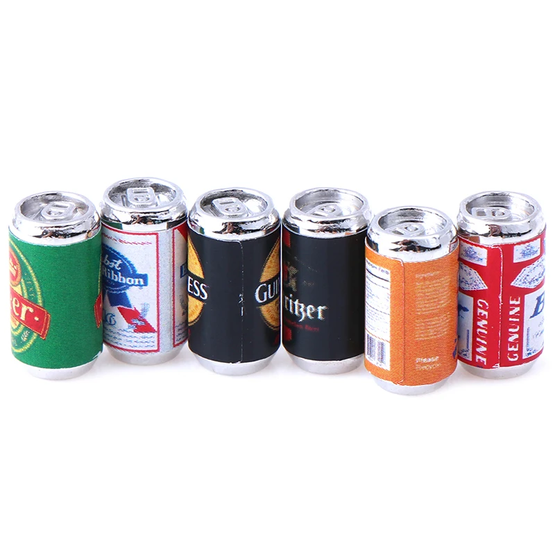 6 pz/set bottiglie di birra Miniature per 1:12 casa delle bambole in miniatura i bambini giocano a giocattoli