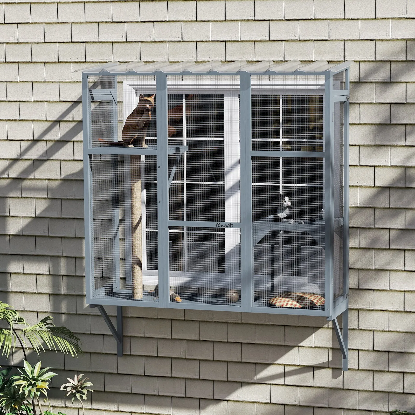 

Catio Outdoor, Cat Window Catio for 2-3 Cats, for Playing Sunbathing