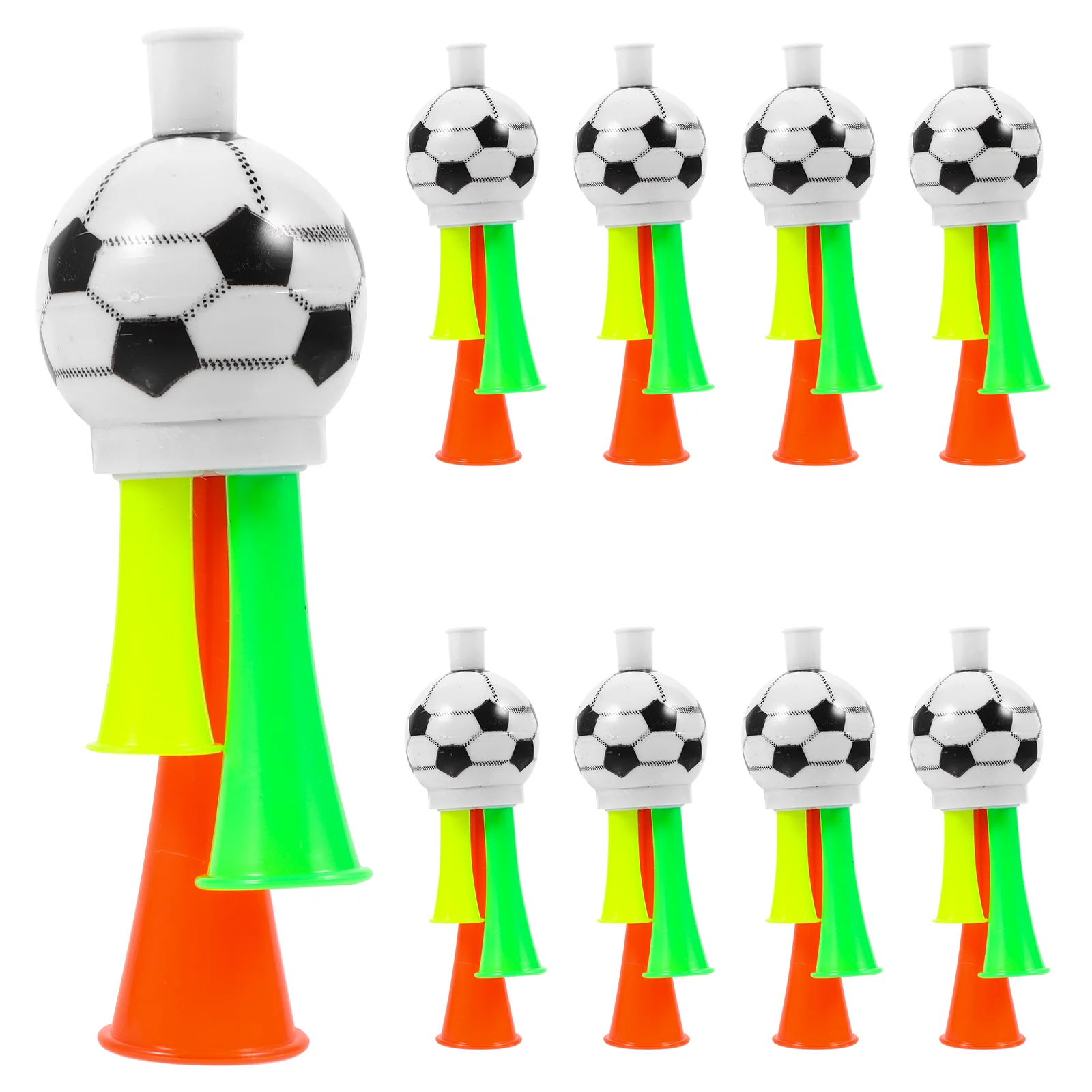 10pcs Football Fans Horn Plastic Trumpet Toys Noise Maker Football Game Speakers Party Favor (Random Color)