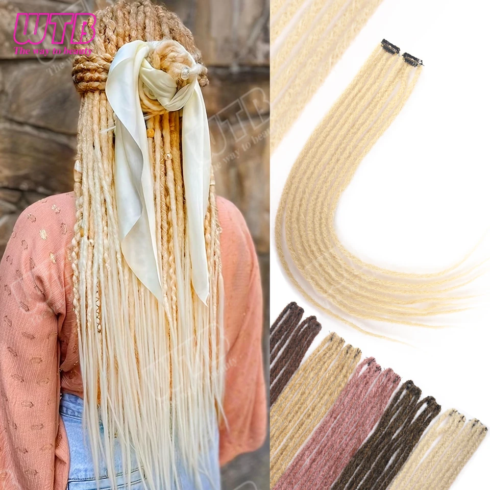 Two-Pack Synthetic Dreadlock Hair Extensions Wigs BB Clip Style Long Braid Hair Extensions Suitable for Women's Holiday Events