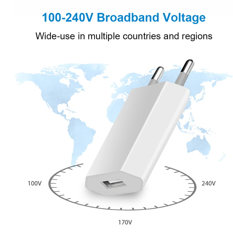 Ładowarka sieciowa USB z wtyczką europejską, Adapter ładowarki ściennej do Apple iPhone 11 Pro X XR XS 5 5S SE 6 6S 7 8 Plus