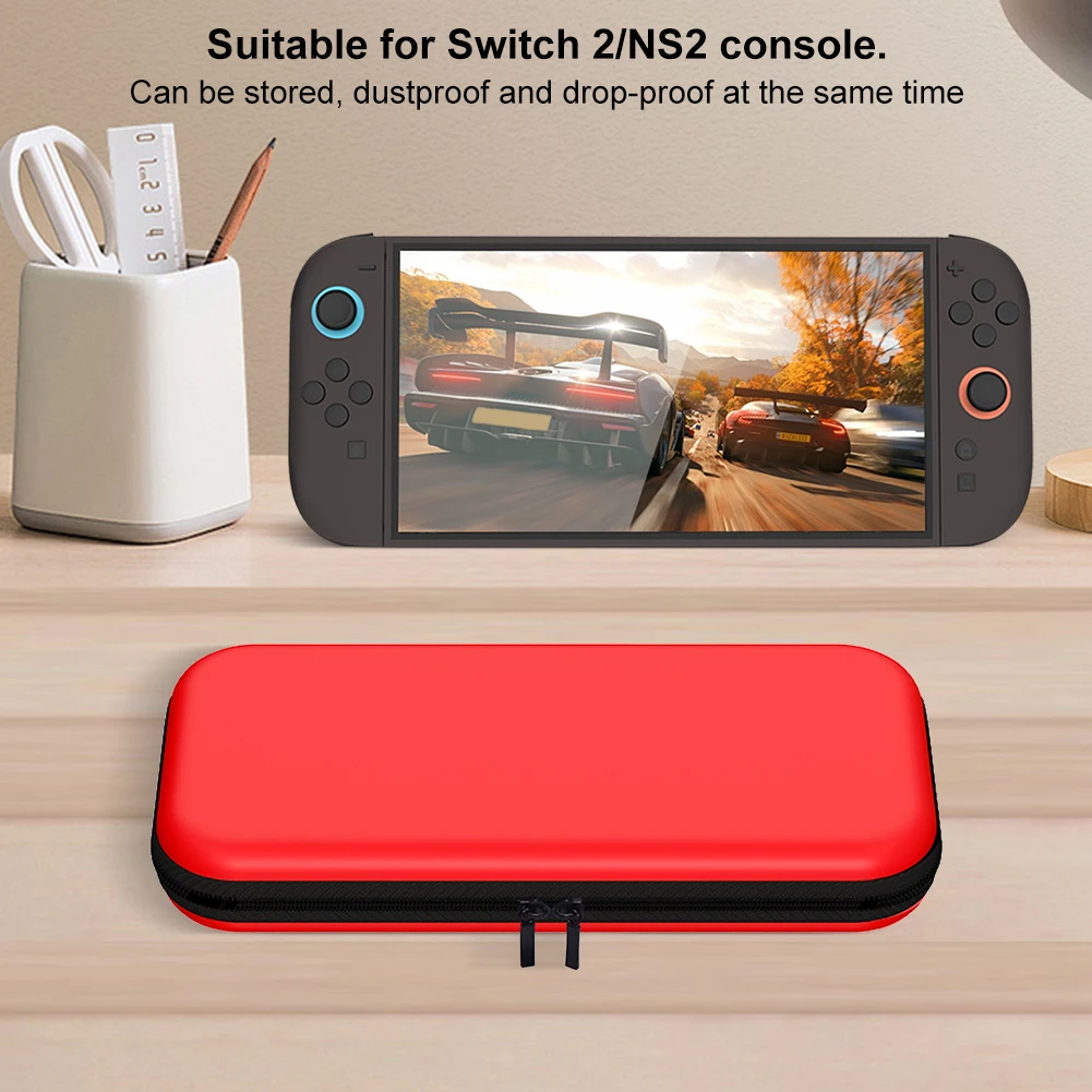 حقيبة حمل رفيعة من مادة EVA ذات هيكل صلب حقيبة تخزين محمولة حقيبة تخزين للسفر لحقيبة وحدة التحكم Nintendo Switch2