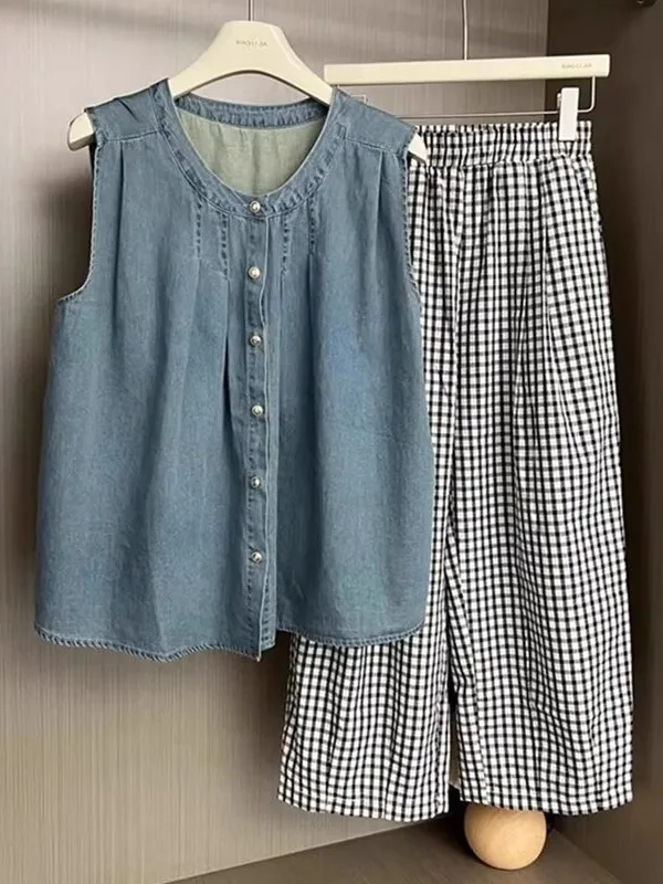 

Джинсовый жилет большого размера в стиле ретро для мужчин и женщин, летний тонкий дизайн, Гонконгский жилет для похудения, молодежный повседневный модный