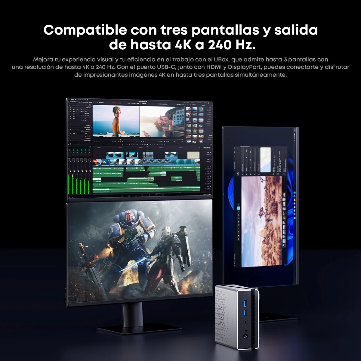 CHUWI UBox كمبيوتر صغير AMD R5-6600H 6 النوى 12 موضوع DDR5 16GB 512GB SSD 4.5 جيجا هرتز ماكس تردد واي فاي 6 & 2.5G LAN كمبيوتر مكتبي #4