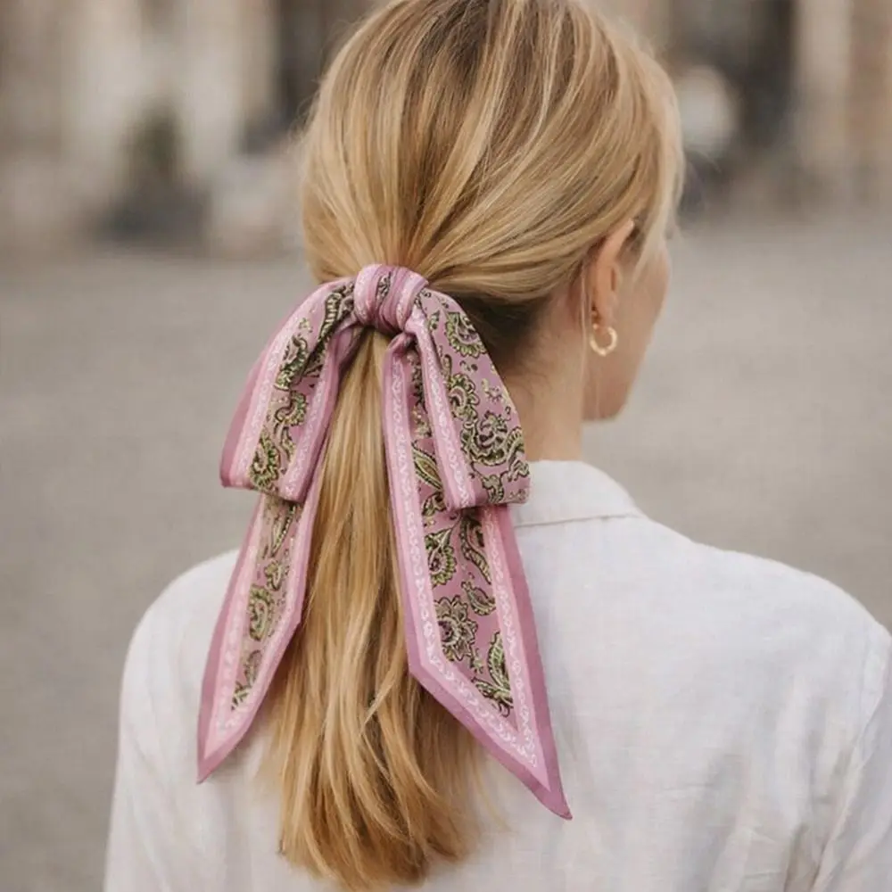 

Fashion Silk Slender Scarf Double-Sided Streamer Long Small Silk Scarf Decoration Hair Band Neckwear/Wrist/Waistband