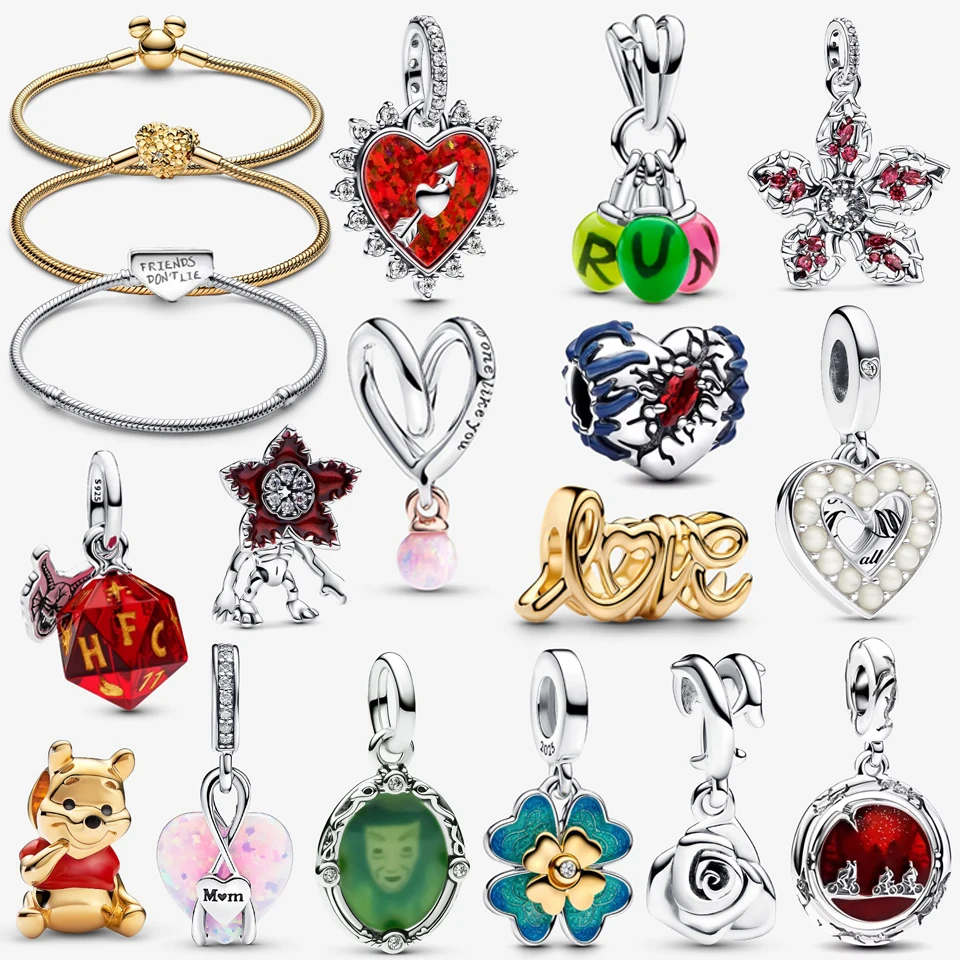 

New 925 Silver Lucky Sparkling Love Cannibal Flower Beads Hot Selling Eternal Monster Gem Pendant Fashion DIY Charm Jewelry Gift
