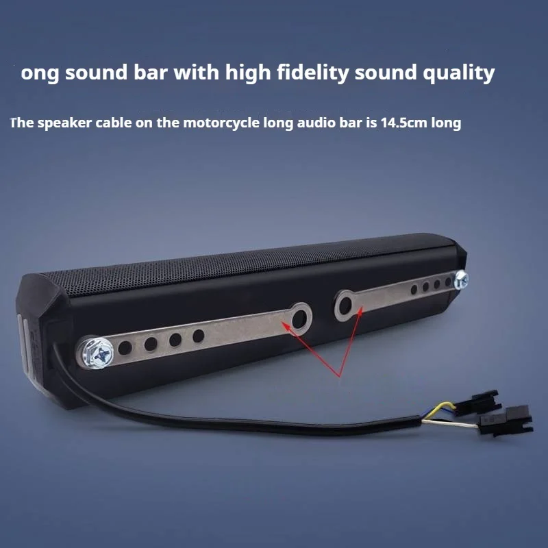 Motorcycle Handlebar Bluetooth Speaker with USB Charging & FM Radio Waterproof Long Audio Bar for Scooter/E-Bike view 4