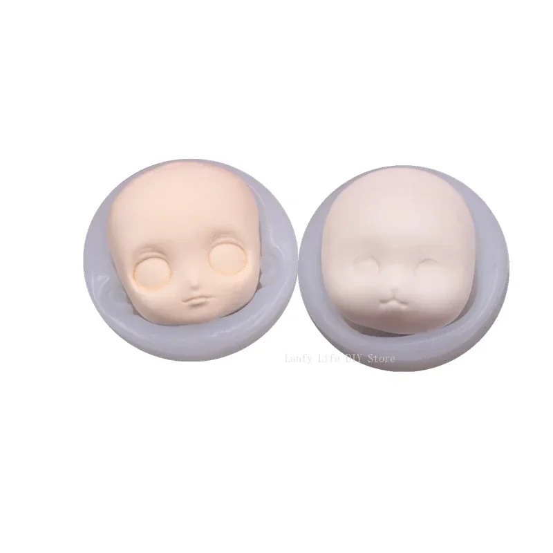 Polymer Clay Cartoon Rabbit Silicone Face Mold Q Version Face Hand-made Doll Face Mold DIY Soft Pottery Fondant Clay Tool