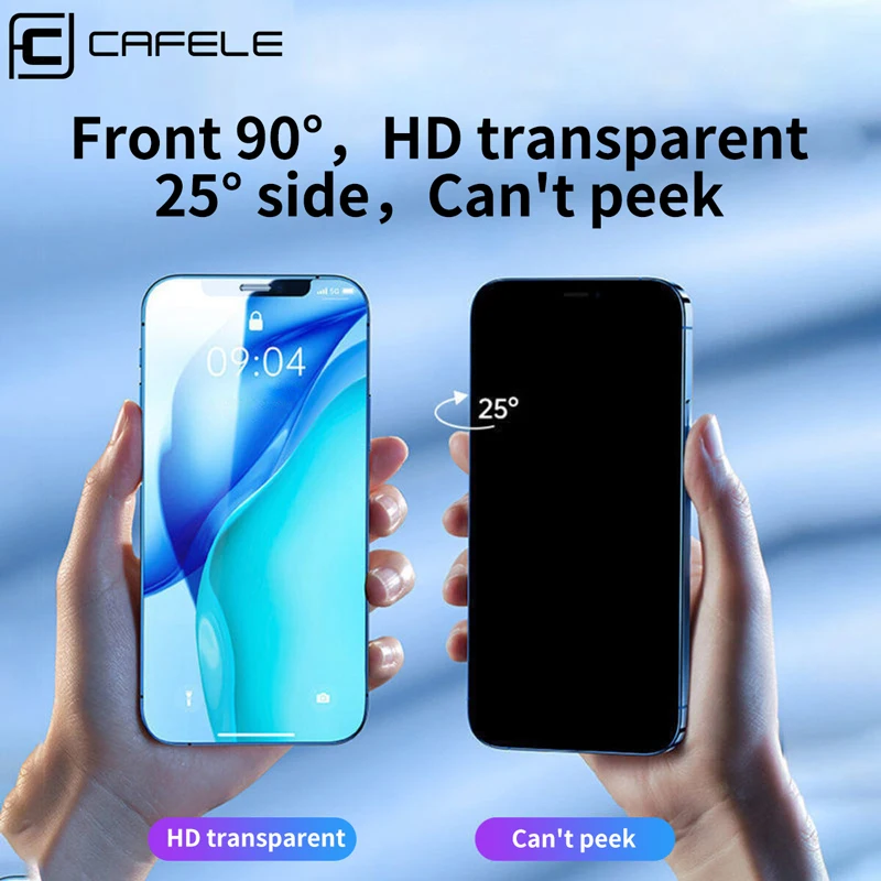 

CAFELE 2PCS Anti-Peep Screen Protector Tempered Glass Full Coverage Anti-Spy Protectors Film For iPhone 16 Pro max 14 13 15 Plus