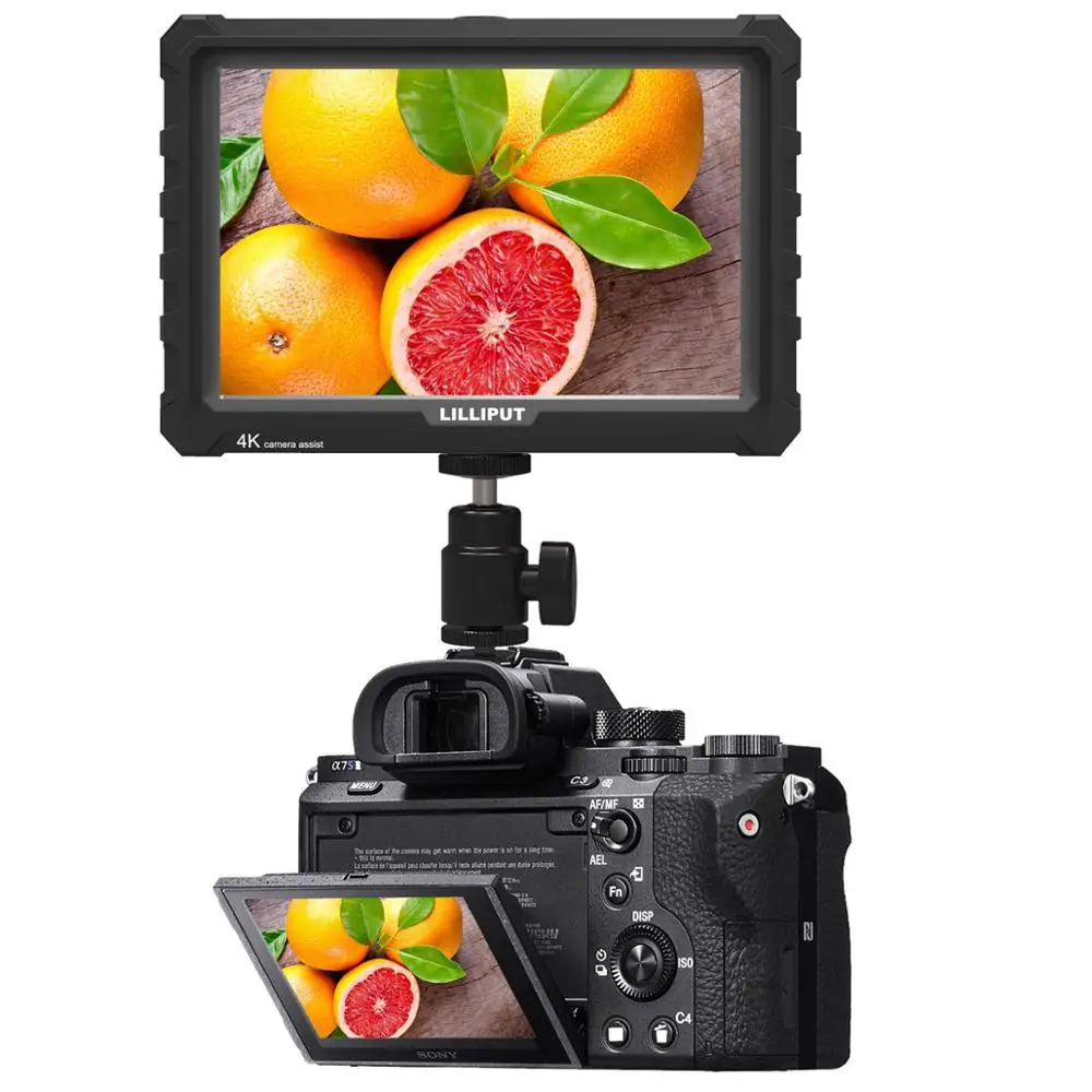 Lilliput A7S 7-дюймовый полевой монитор камеры поддерживает 4K HDMI входная петля, выход 1920x1200, родное разрешение для беззеркальных зеркальных фотокамер