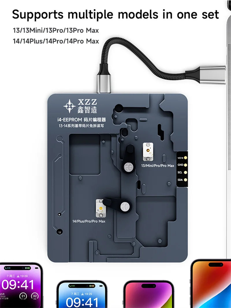 حامل اختبار رقاقة مبرمج للآيفون ، XZZ ، EEPROM ، الأساس المنطقي ، بدون تفكيك ، إصلاح للقراءة والكتابة ، أداة تثبيت ،