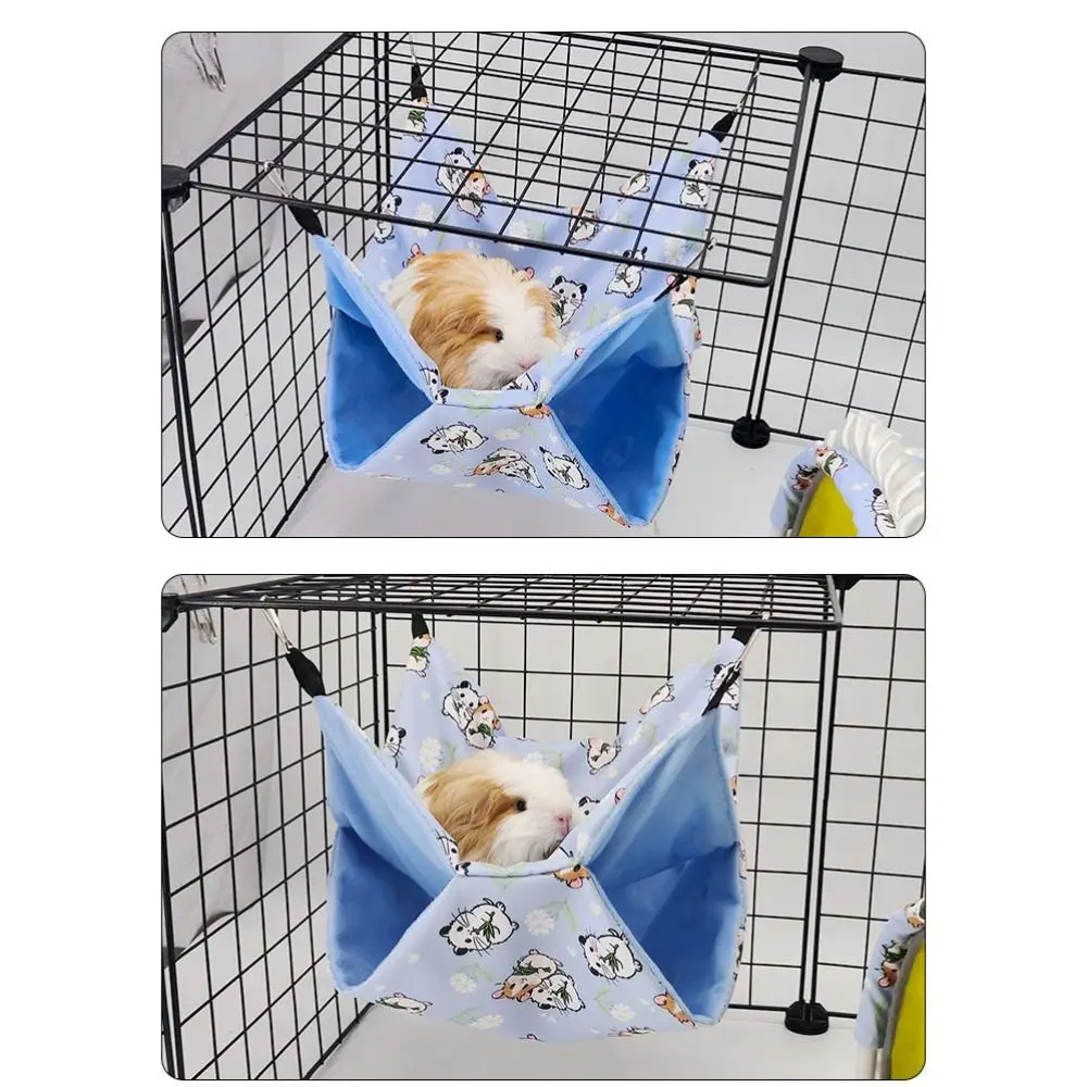 Double Layer Hamster Hammock Breathable Soft Small Animals Sleeping Pouch Lightweight Washable Ferret Hammock For Guinea Pig