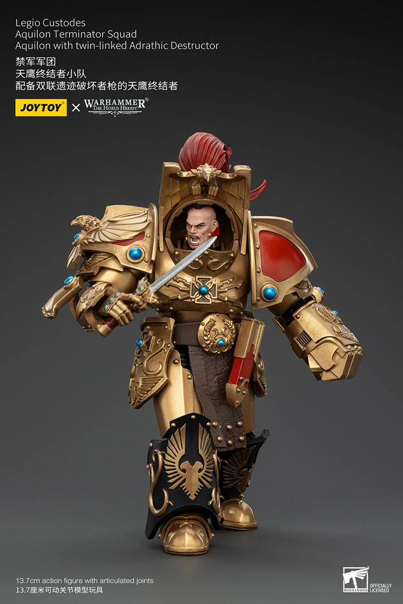 JOYTOY Warhammer 30K 1/18 Legio Custodes Aquilon 터미네이터 스쿼드 Aquilon 액션 피규어 미니 군인 입상 모델 장난감