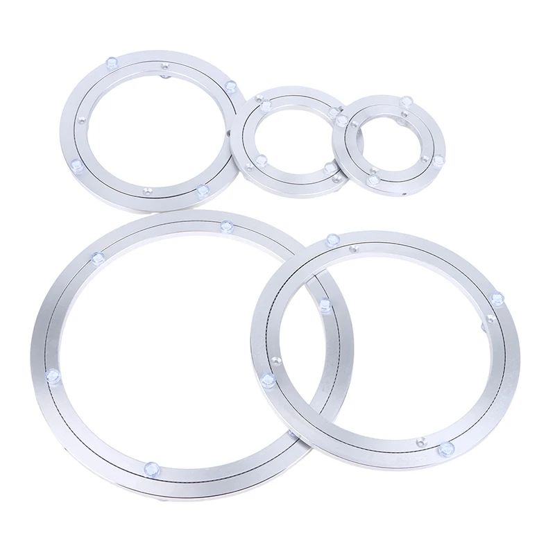 

Multifunctional Sliver 5-12 Inches Aluminum Ball Bearing Turntable Bearings Swivel Plate Smooth Swivel Plate Rotating Table