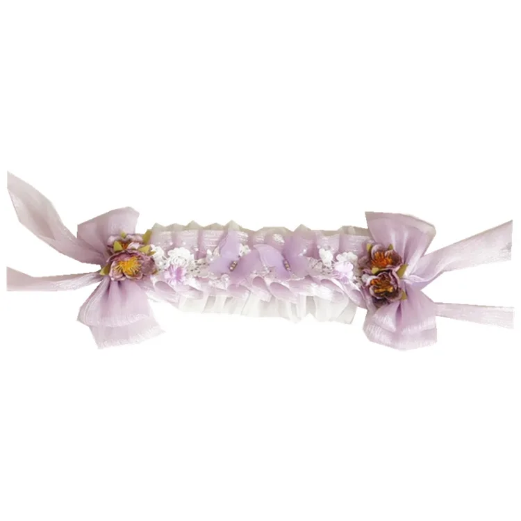 Kawaii Prinzessin Lolita Stirnband Spitze Perle Stirnband Kopf bedeckung Bogen Blumen kopf Blume Haarnadel Haarschmuck für Mädchen Clips