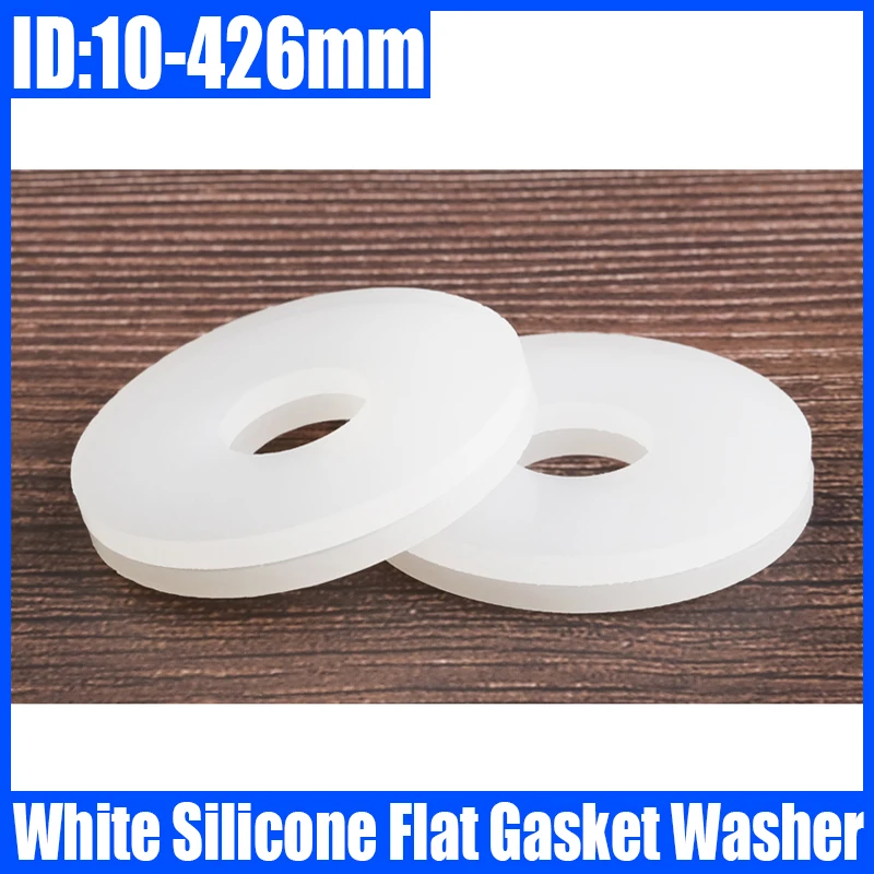 1/5PCS ID 10-426mm White Silicone Flat Gasket High Temperature Resistance O Ring Sealing Ring Flange Gasket Waterproof Washer