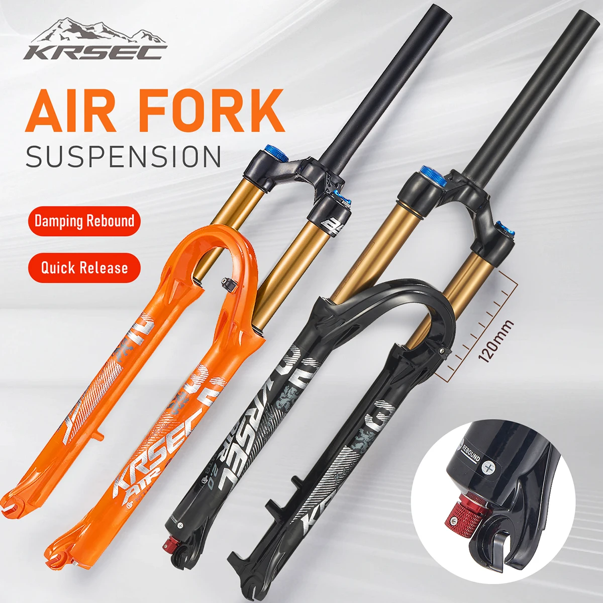 

KRSEC MTB Bicycle Suspension Forks Magnesium Alloy Air fork 26/27.5/29 Inch Mountain Bike 32 QR9*100mm Fork Bicycle Accessories