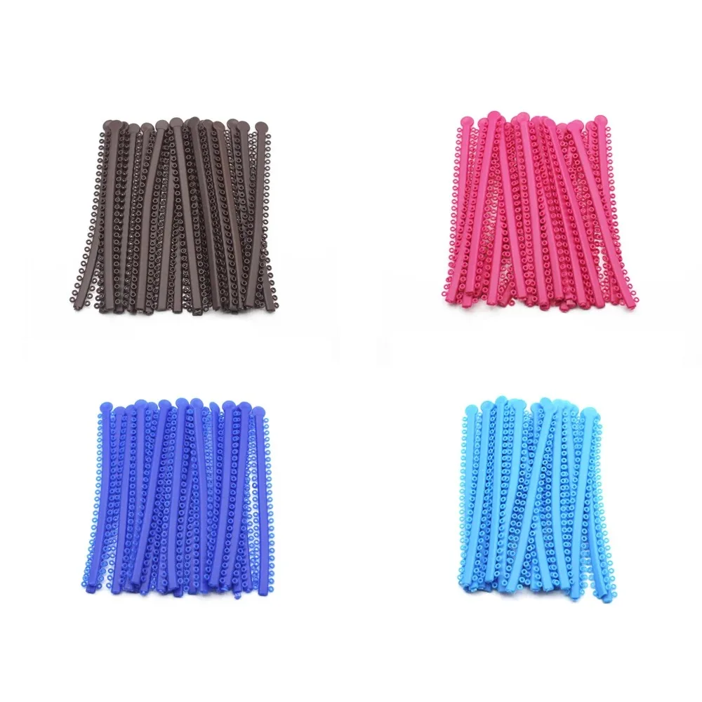 1Pack=1000PCS/20Sticks Dental Orthodontic Elastic Ligature Ties Bands for Brackets Braces Colourful to Choose