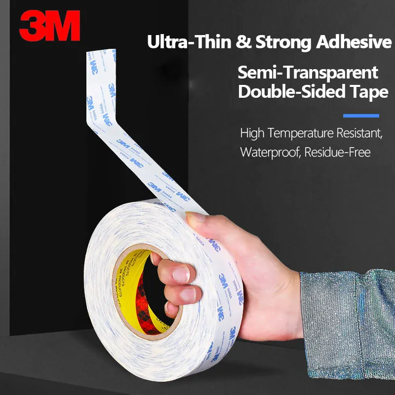 3M 9448A Double Sided Tape Strong Adhesion Ultra Thin Heat Resistant Translucent Residue Free Easy to Peel Off Office Supplies view 3