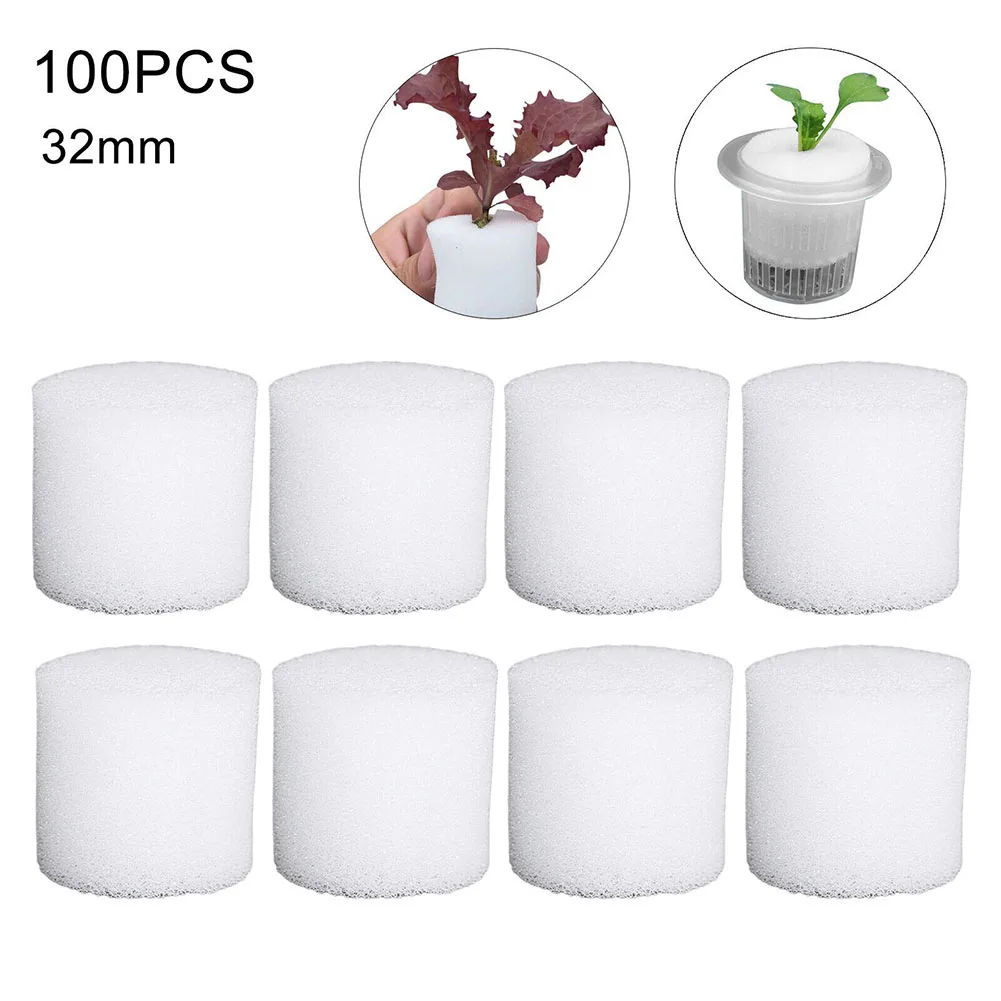 

New Practical Hydroponics Sponge Sponge White 100PCS/Set Accessories Gardening Sprouting Agent Tool Useful 30mm*32mm 30mm*40m