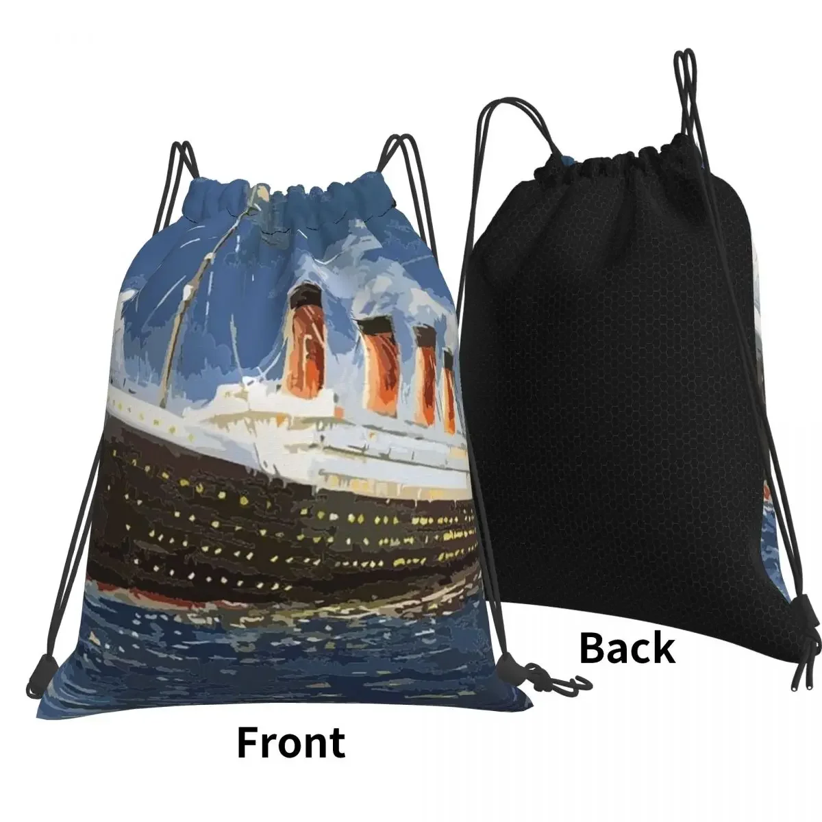 The Most Popular Ship Of All Times, Titanic. Backpacks Portable Drawstring Bundle Pocket Shoes Bag Book Bags for Travel Students