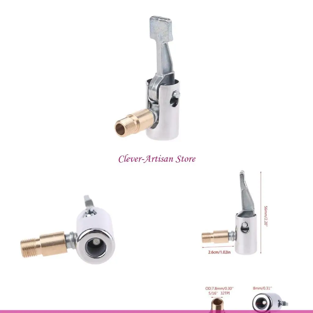 E06B Tire acero inoxidable Cucks Accesorios compresor aire Boquilla inflación neumáticos Aire Chucks para para