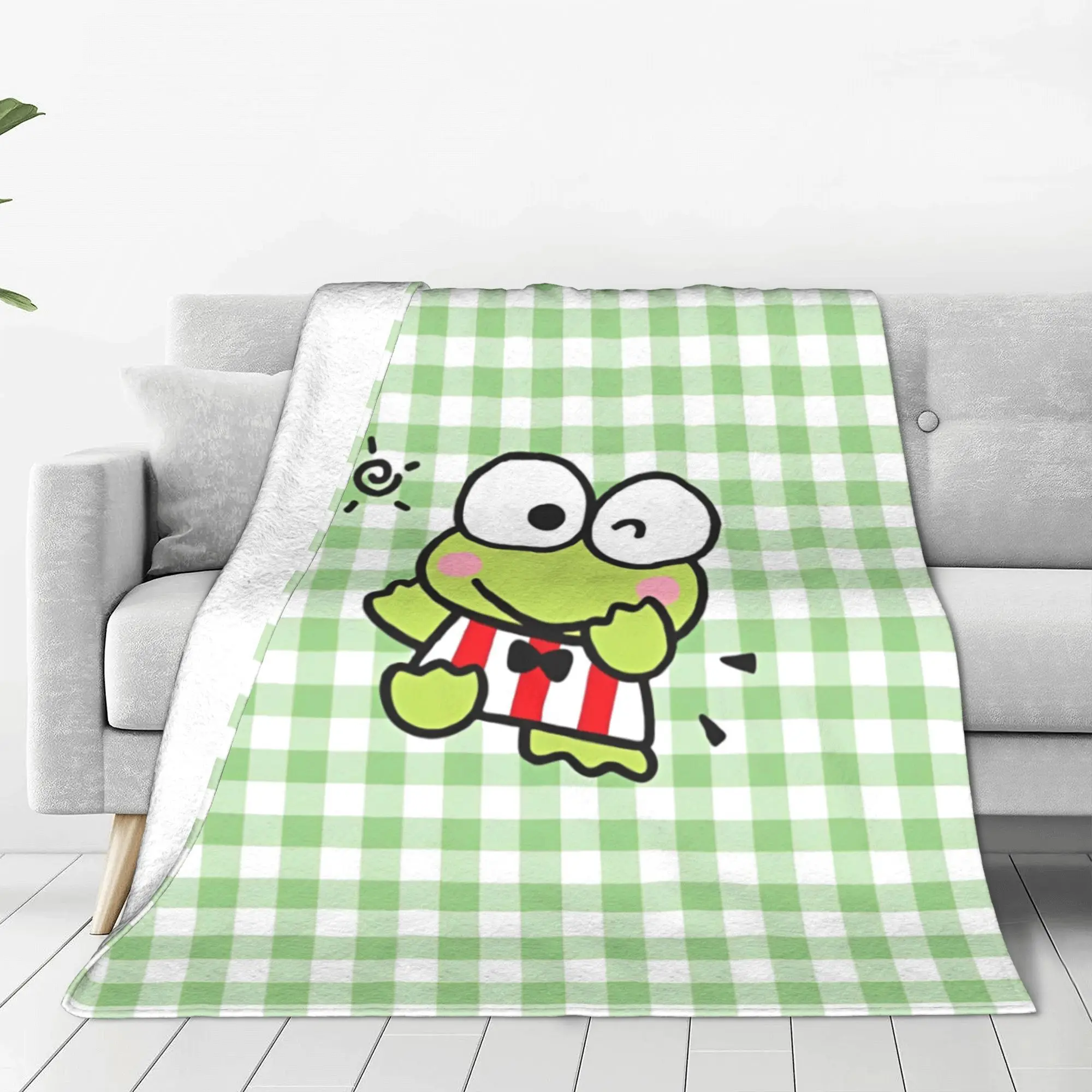 Kero Kero Keroppi Cute Cartoon Blanket Japan Kawaii Anime Wool Awesome Breathable Throw Blanket Bedroom Autumn/Winter Outdoor