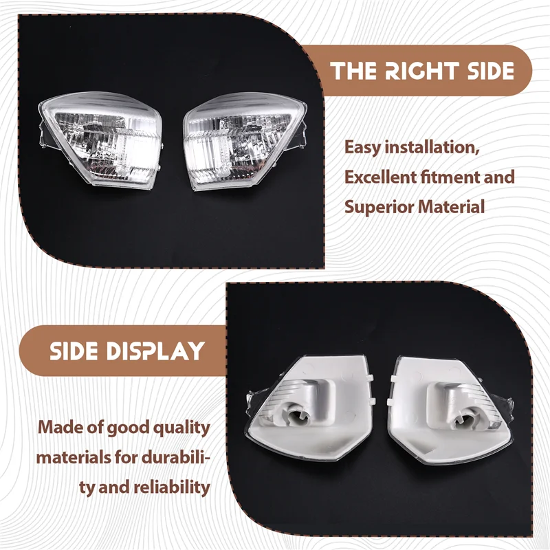 

A82M-Car Rearview Mirror Lamp Shell Turn Signal Lights Cover 6M2113B381AA 6M2113B382AA For Ford S-MAX 2006-2015 C-MAX KUGA