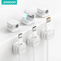Joyroom 3/6Pcs Magnetic Cable Clips Cable Smooth Adjustable Cord Holder Under Desk Cable Management Wire Keeper Cable Organizer
