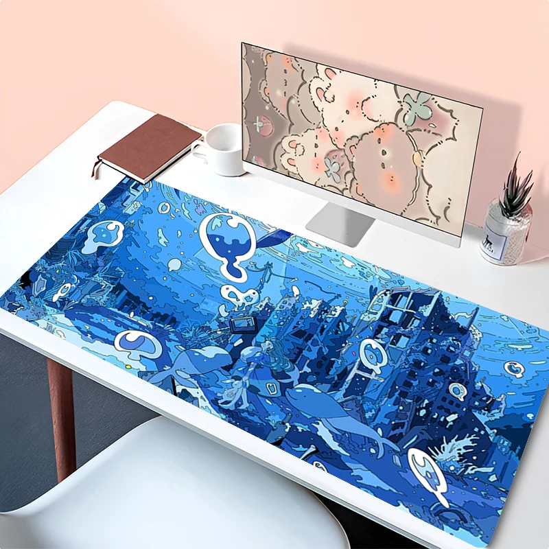 Anime HD Mousepad Laptop Office Cabinet Keyboard Pad PC Desk Mat Large Mouse Pad Non-slip Rubber Underwater World Extended Pad