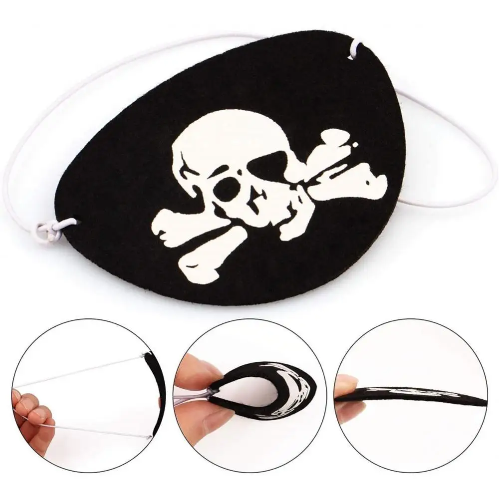 1Pc Pirate Eye Patches Schedel Oogmasker Vilt Piraat Een Eye Skull Eye Skeleton Captain Oogmasker Piraat Thema party Decor