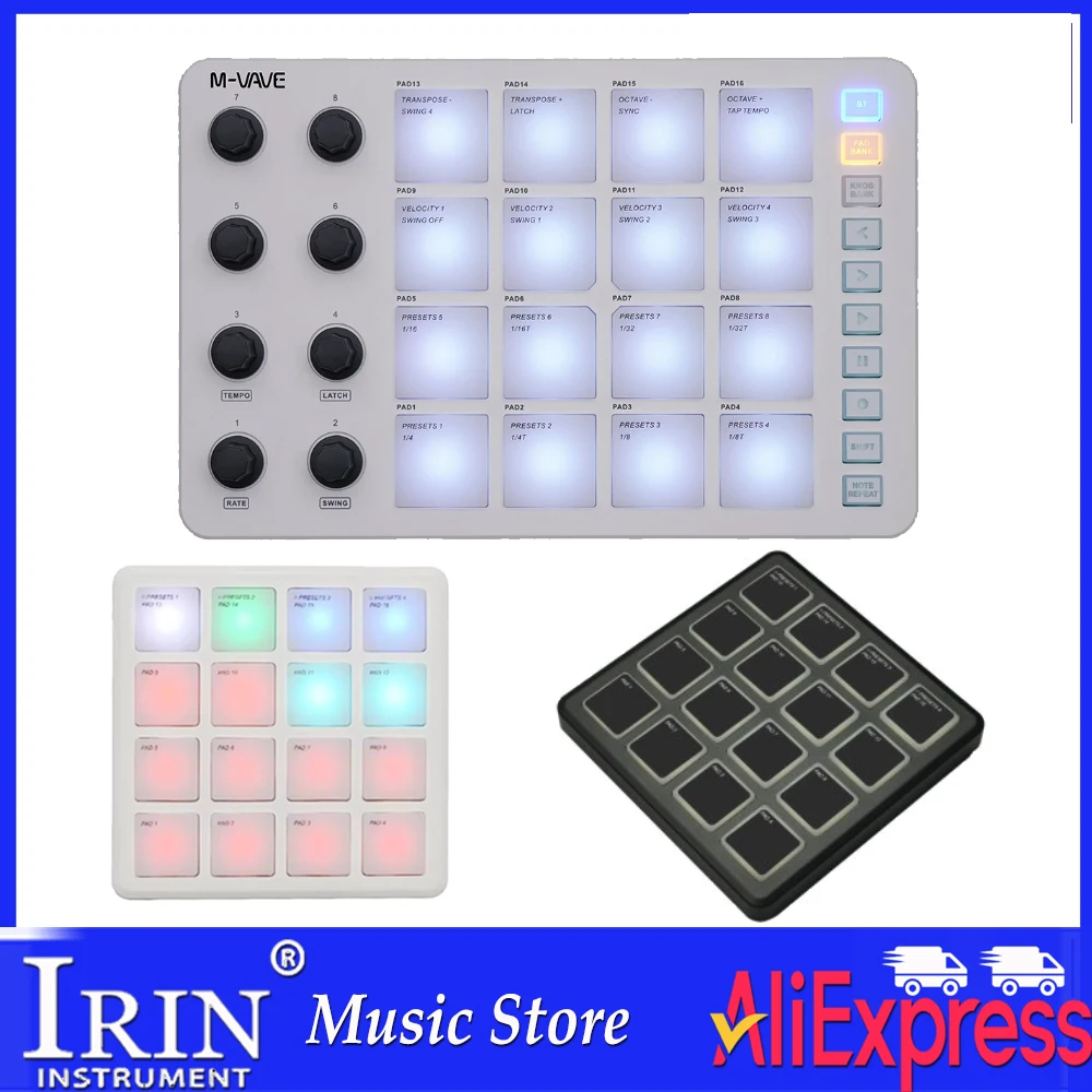 M-VAVE SMC-PAD Wireless MIDI Controllers Ideal For Percussion Keyboard USB-C Interface Portable Design Small MIDI Pad