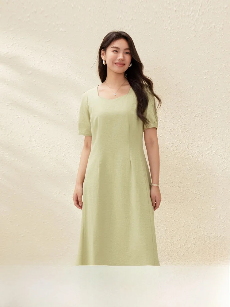 

Slimming Soft Skin-Friendly Simple Design Summer Dress plus Size Women's Clothing Casual High Waist A-Line Skirt Korean Style