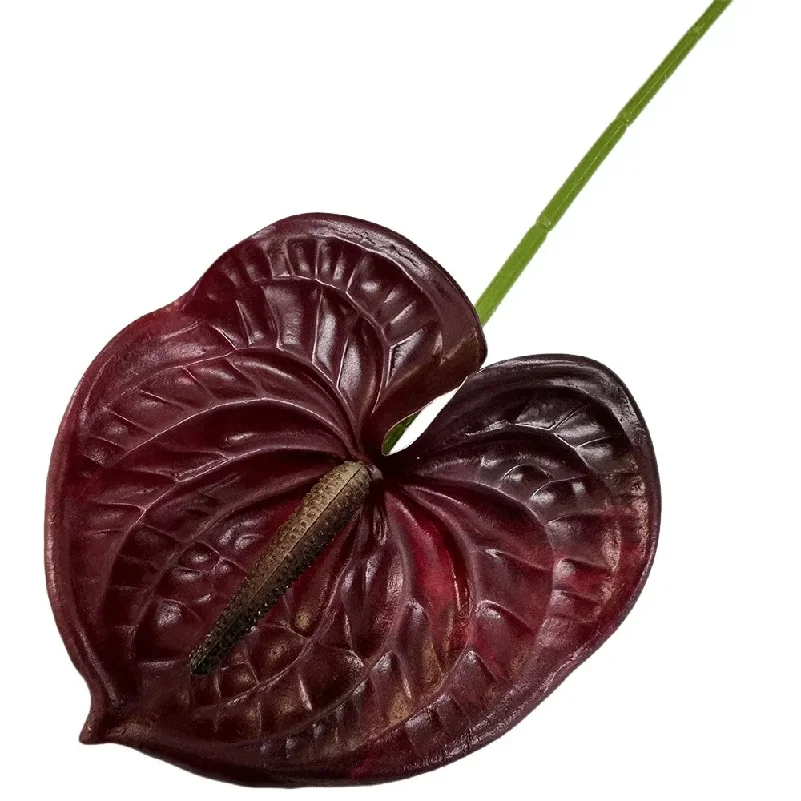 Multicolor Artificial Small Anthurium 60cm Real Touch Simulation Plant Soft Rubber Photo Props Fake Flower Flower Arrangement