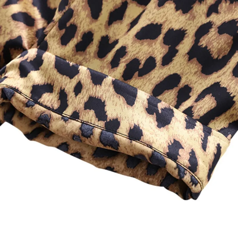 Baby Kids Boys Leopard Print Outfits Set Short Sleeve Blouse Tops+Shorts Sleepwear Pajamas