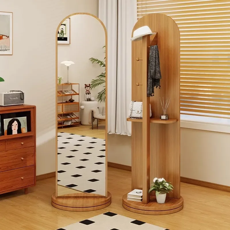 for Rotating Full Length Mirror Household Full Body Floor Mirror Bedroom Hanger Integrated Floor to Ceiling Large Fitting