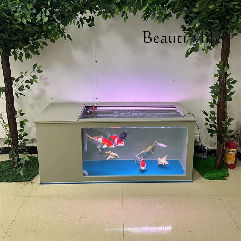 

Ultra-white glass ornamental fish tank water circulation filter box PP plastic large thickened fish box