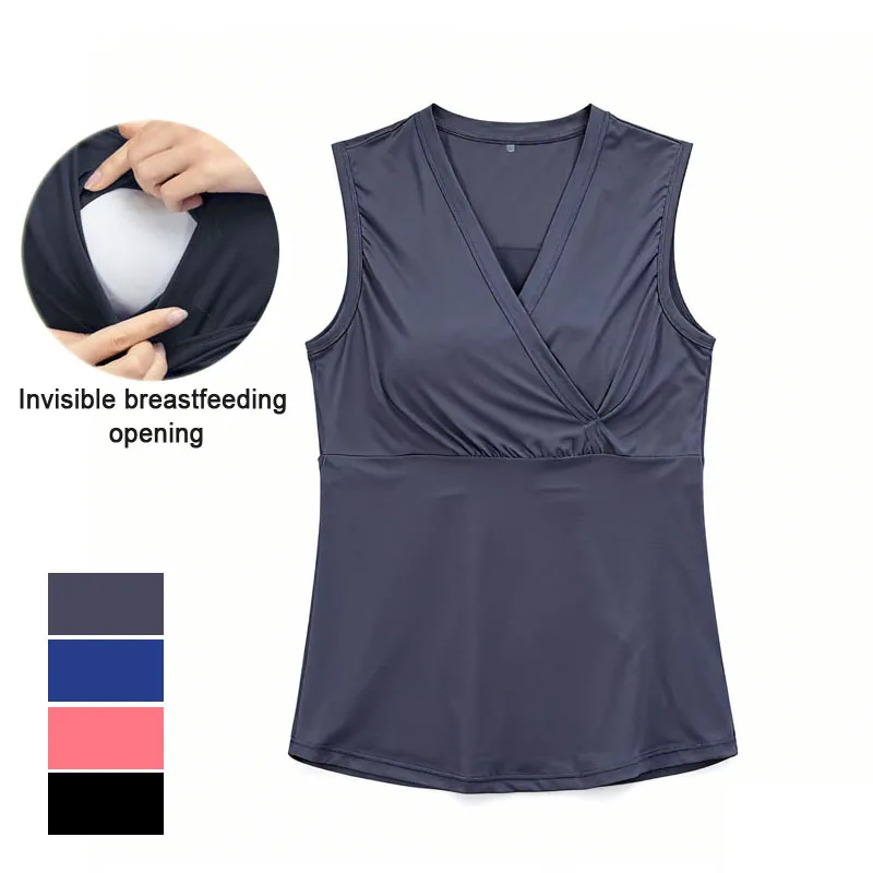 

Летняя одежда для беременных, топы без рукавов для кормления, мягкий модальный жилет для кормления грудью для послеродового периода, одежда для беременных