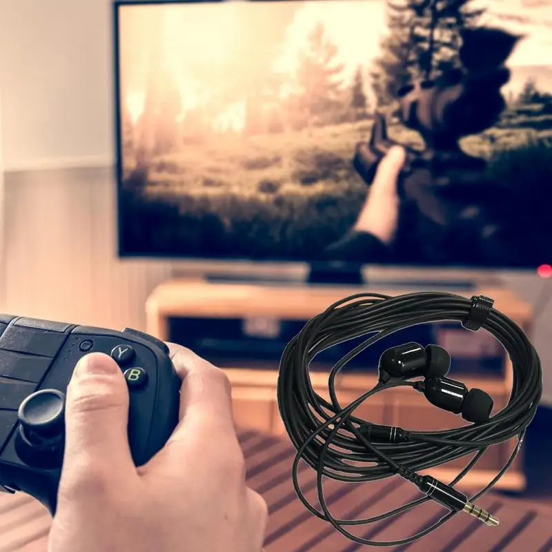 Écouteurs filaires InEar avec microphone, réduction du bruit, son de basse stéréo, 3 mètres de long, écouteurs InEar avec contrôleur de volume