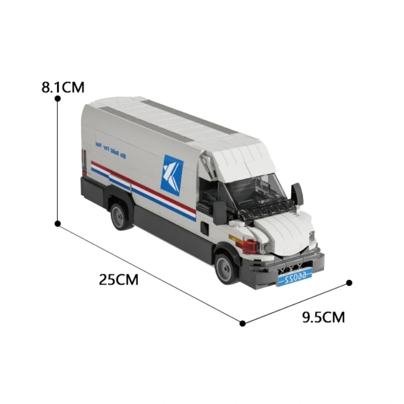 Postwagen Bouwstenen Stad Mail Transportvoertuig Model Bouwstenen Decoratie Creatief Speelgoed Kindercadeau 526pcs