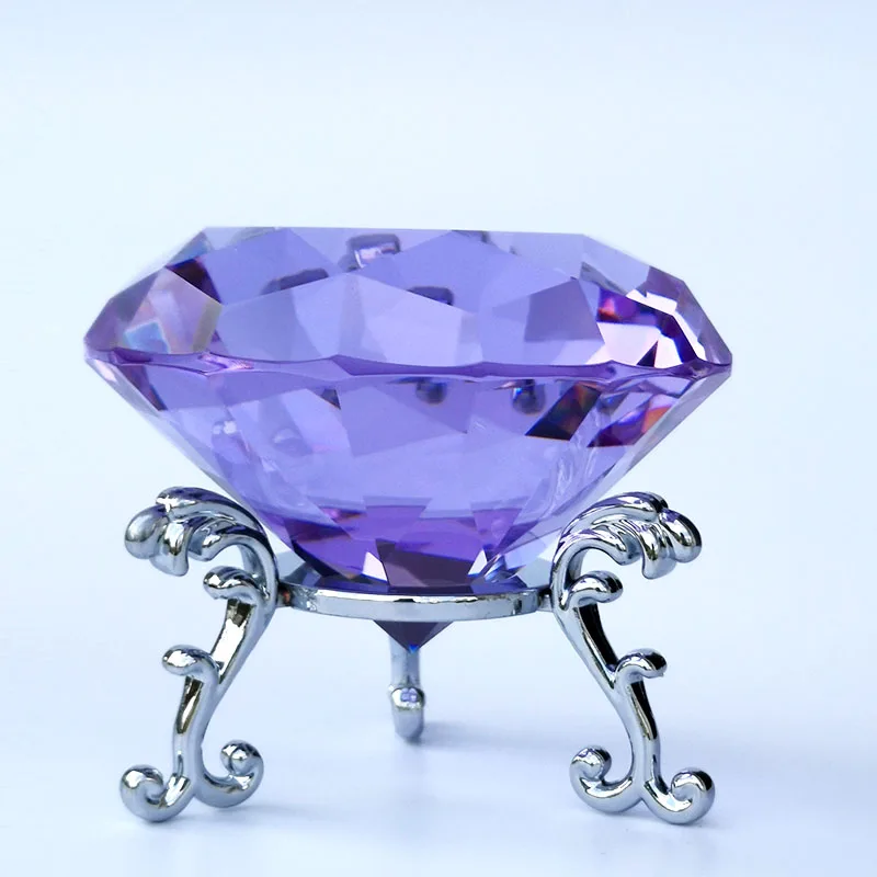 Crystal Diamond Figurine Glass Faceted Rhinestone Paperweight Home Wedding Decoration Ornaments Feng Shui Romantic Proposal