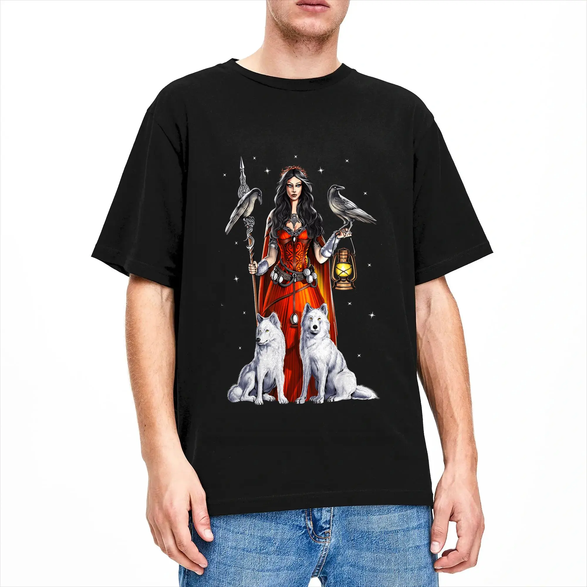 Morrigan Goddess Celtic Mythology Pagan Deity Of War T-Shirt Summer  Vintage T Shirts Pure Cotton Harajuku Tshirt For Men Tops