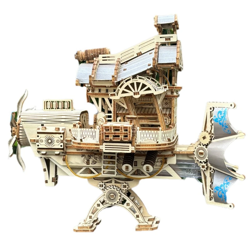 Spaceship Steampunk Mechanical Puzzle Craft Kit, Three-Dimensional Puzzle DIY Assembly