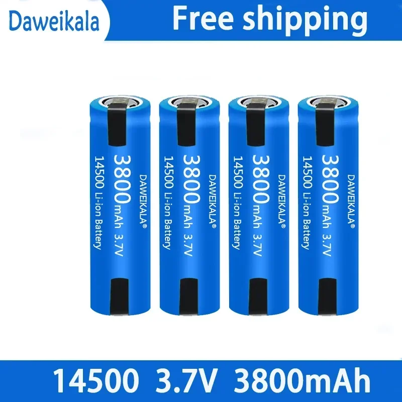 14500 battery 3.7V AA 3800mah lithium ion battery, with welding, for electric toothbrush, razor, barber rechargeable battery