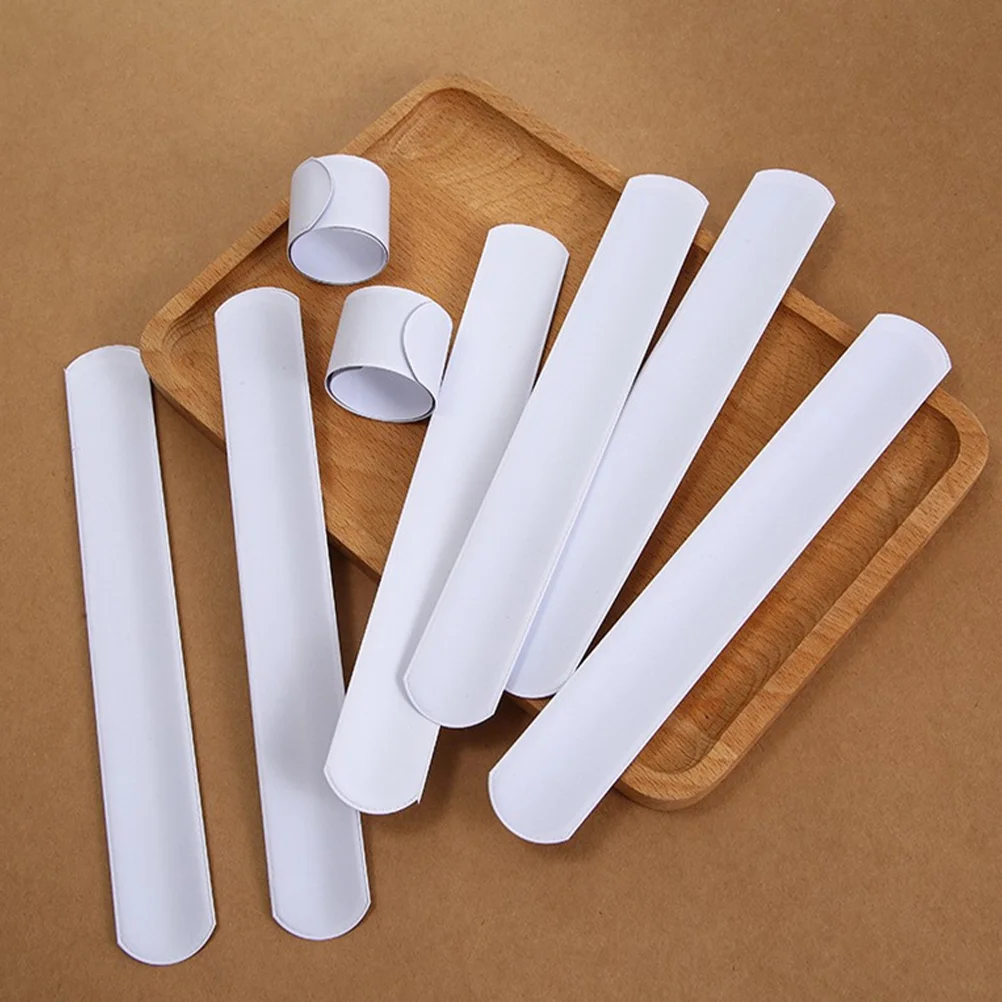 30 Pcs Favors Pure White Ring Boy Gifts Slap Bands Bulk Blank Snap Bracelets Kids Child Wrist