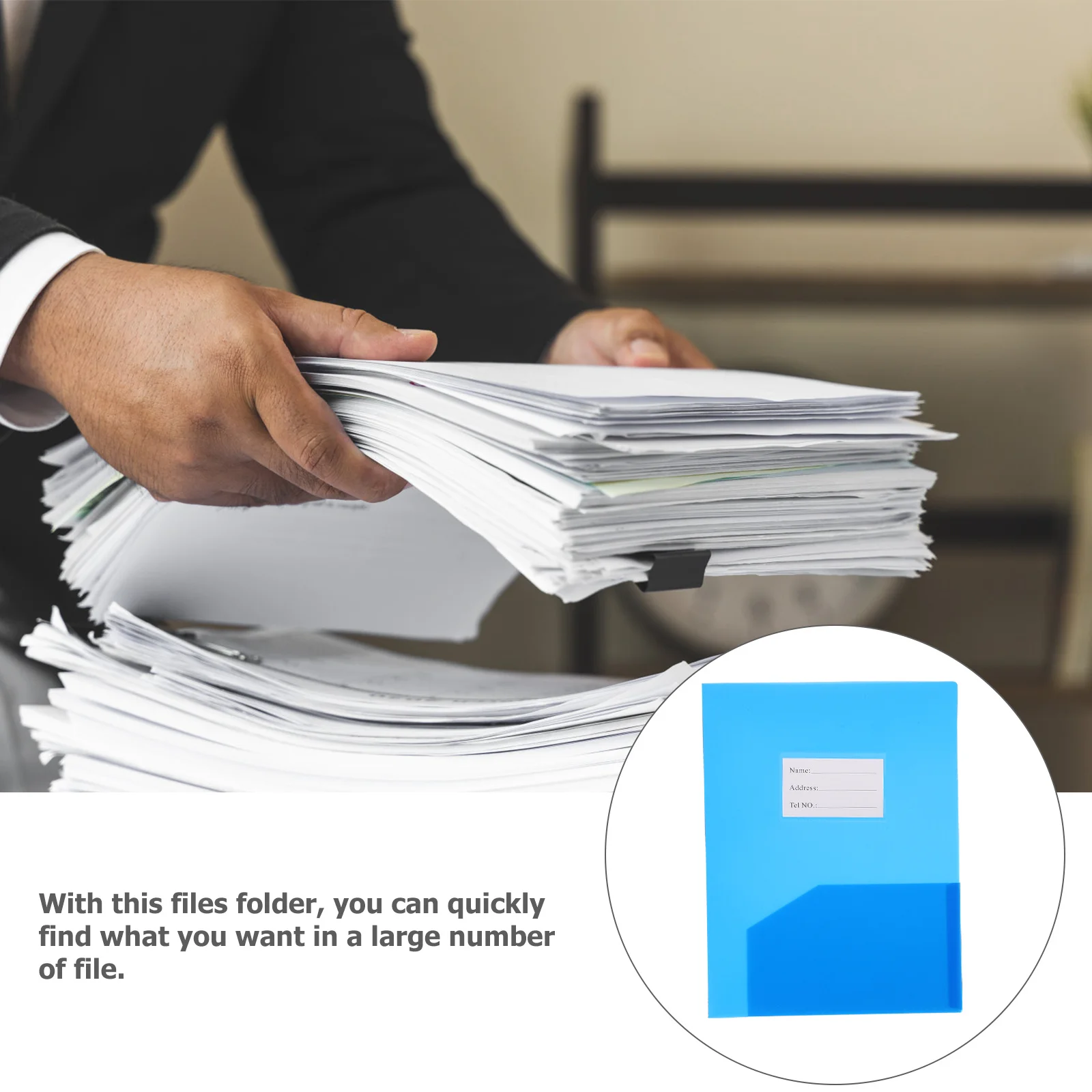 

2 Pcs Protector File Envelope Student Folder Filing Pp Document Folders Plastic