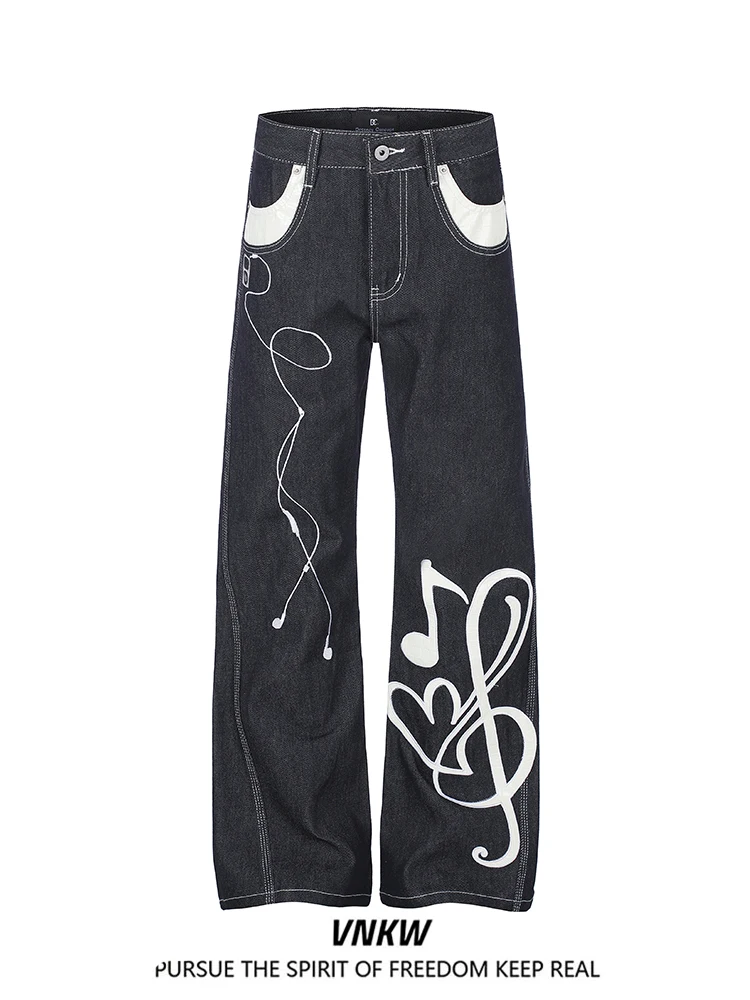 Calças Jeans Americanas Originais em Denim Colorido para Homens e Mulheres, Outono Inverno, Corte Solto e Casual, Versátil